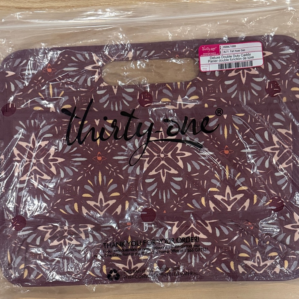 Thirty-One Burgundy fall hues deluxe double  duty caddy